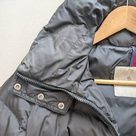 Black Flammette Down Winter Coat Moncler Size 00 - Picture 13 of 13
